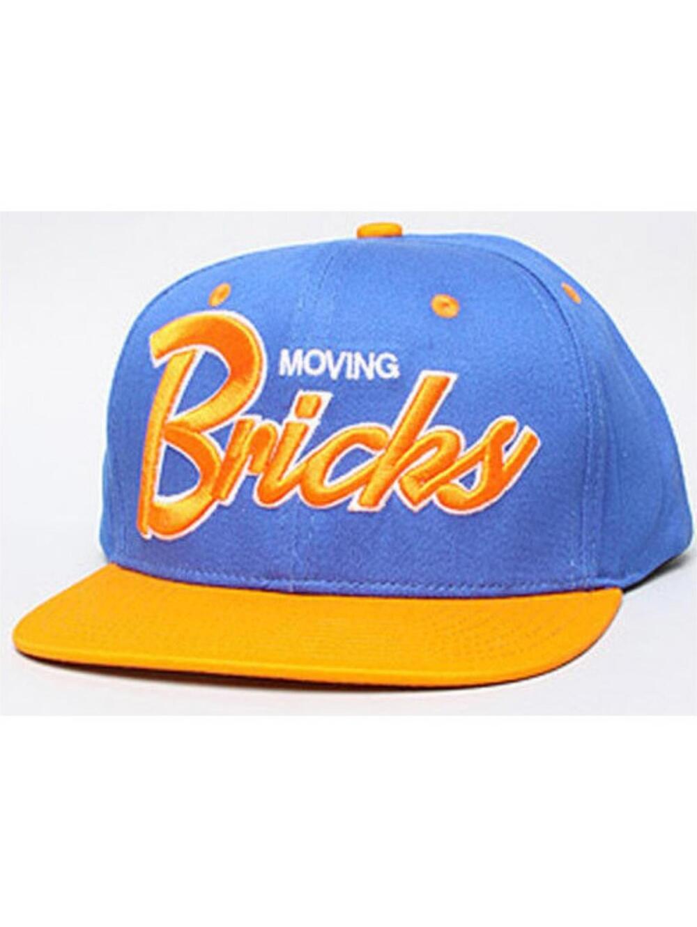 ROCK SMITH Moving BRICKS Snapback Hat Baseball Cap Blue Orange